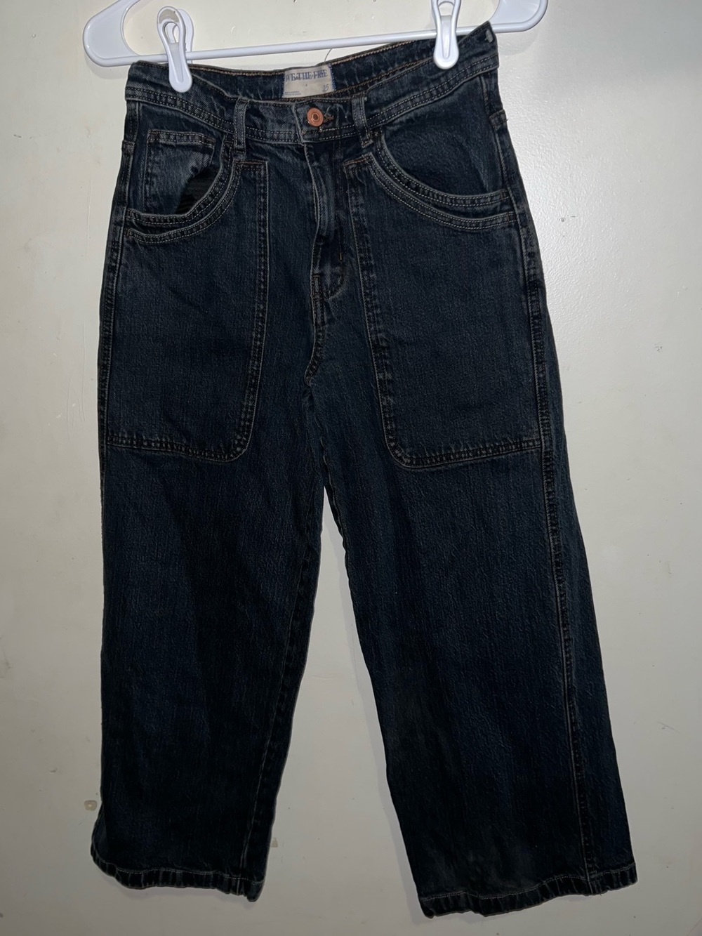 Free People Wide Leg Cropped Denim SZ25